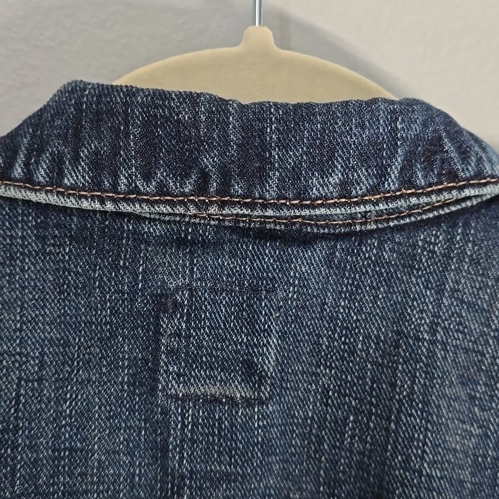 GAP Blue Denim Crop Jacket Women's Size Xs X-small Cropped - Picture 9 of 11